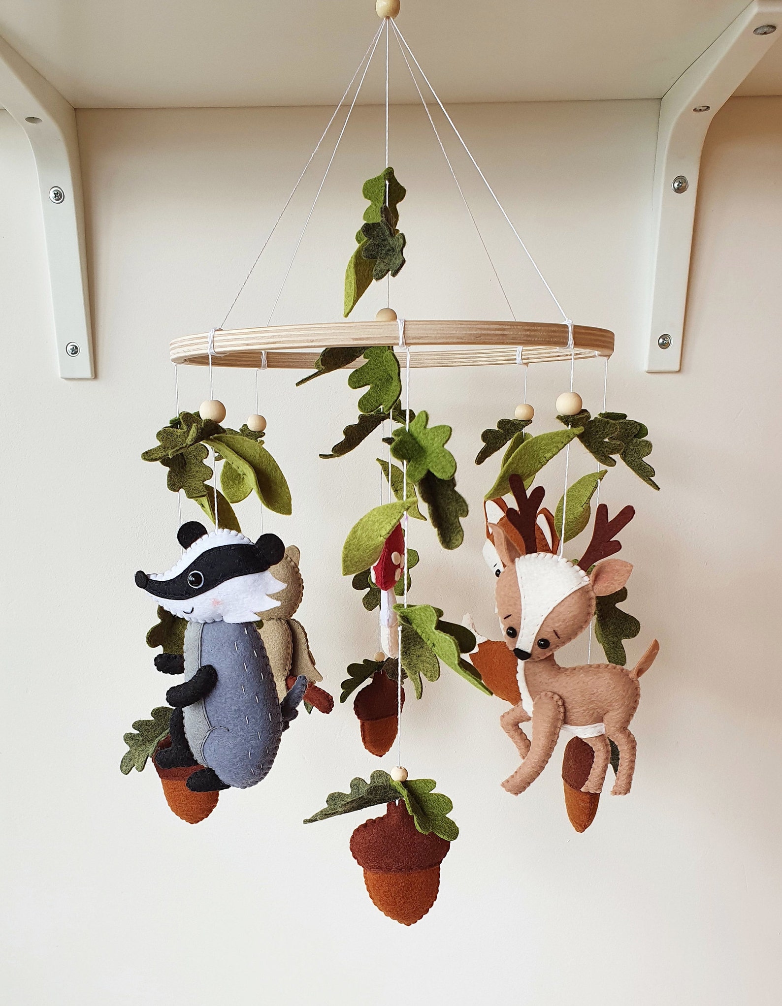 Woodland mobile Forest mobile Crib mobile Woodland animal Etsy