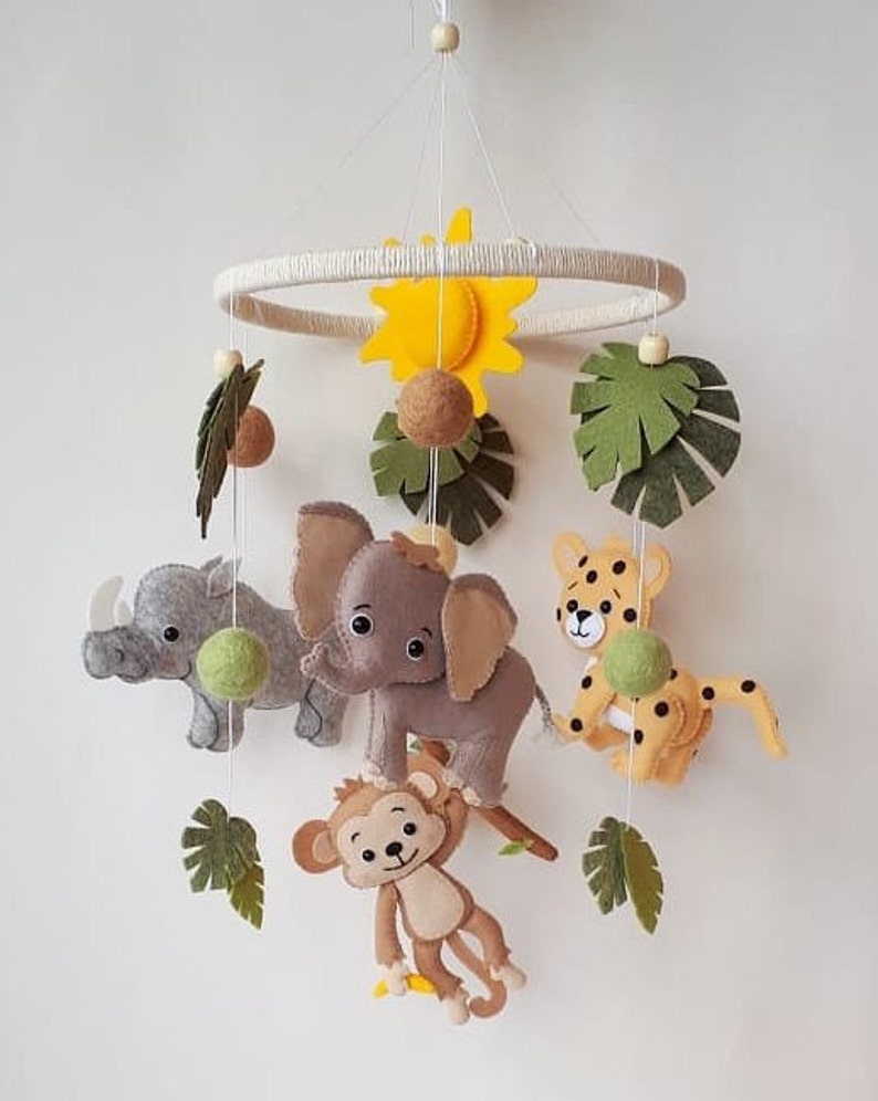Jungle mobile safari baby mobiles baby animals mobiles Etsy