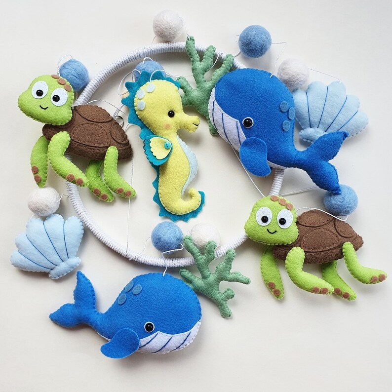 Ocean Shallows Baby Mobile Sea Creatures Mobile Crib Mobile Etsy
