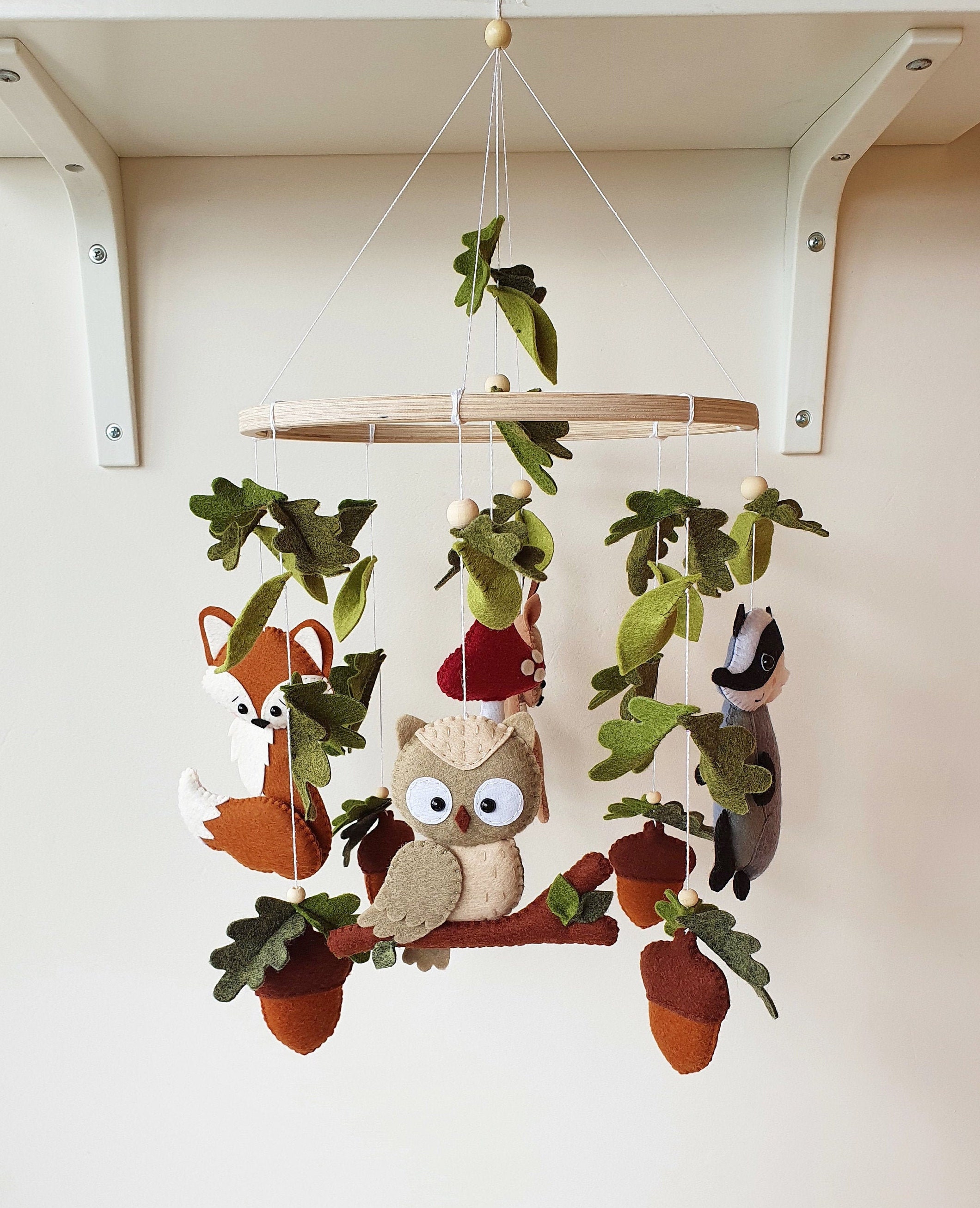 Woodland mobile Forest mobile Crib mobile Woodland animal Etsy