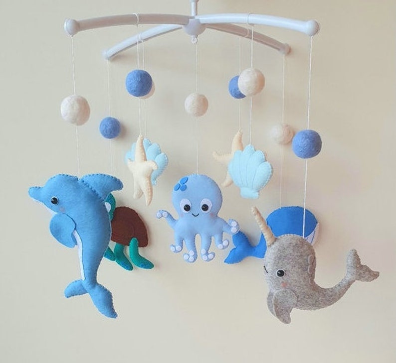 Ocean Baby Mobile Sea Creatures Mobile Whale Mobile Cot Etsy
