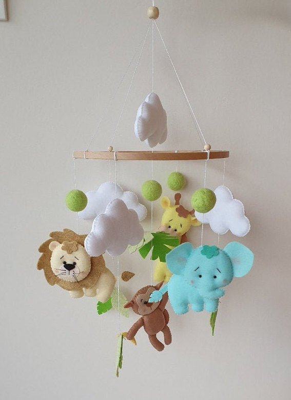 Safari Baby Mobile Jungle Crib Mobile African Animals Mobile Etsy