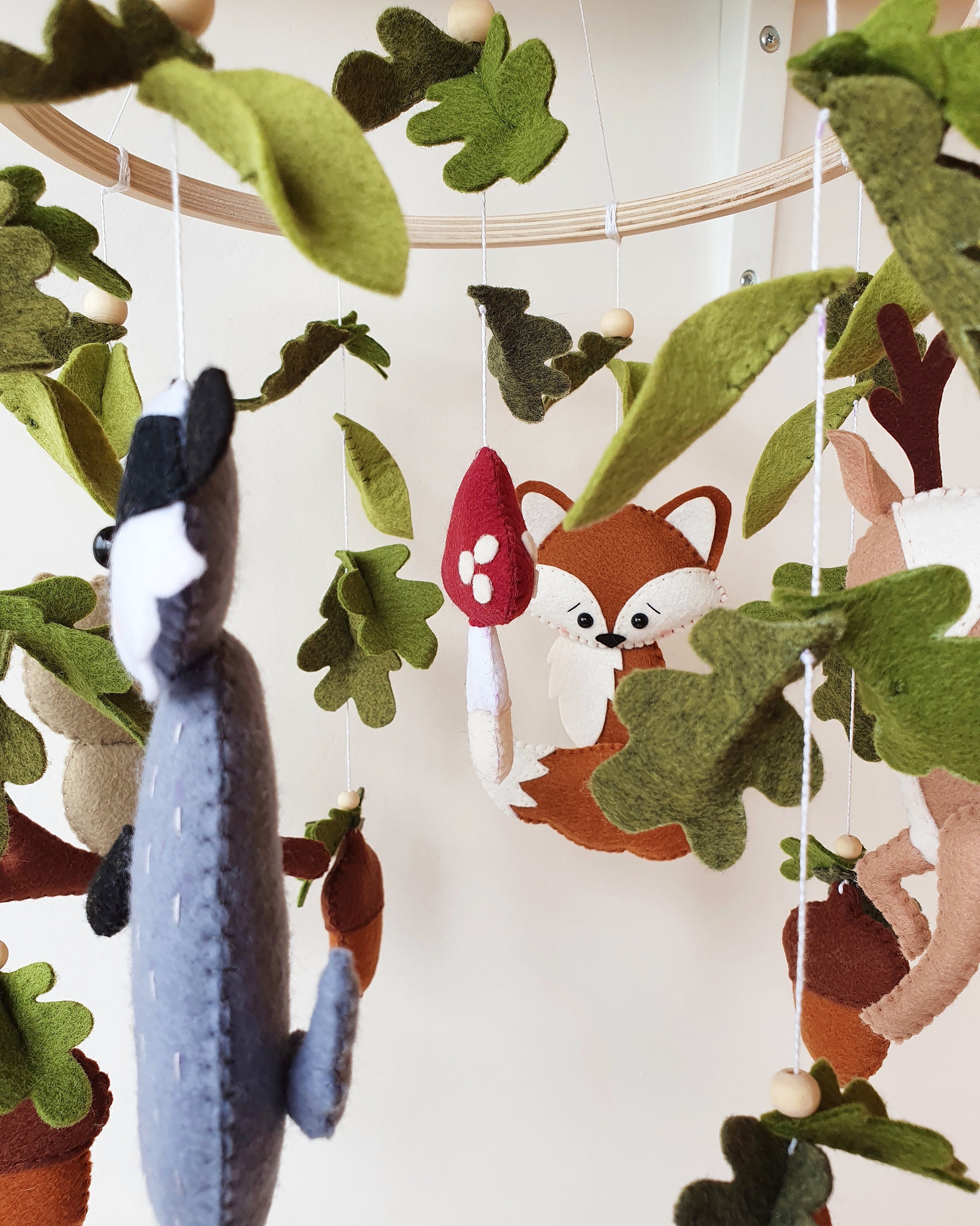 Woodland mobile Forest mobile Crib mobile Woodland animal Etsy
