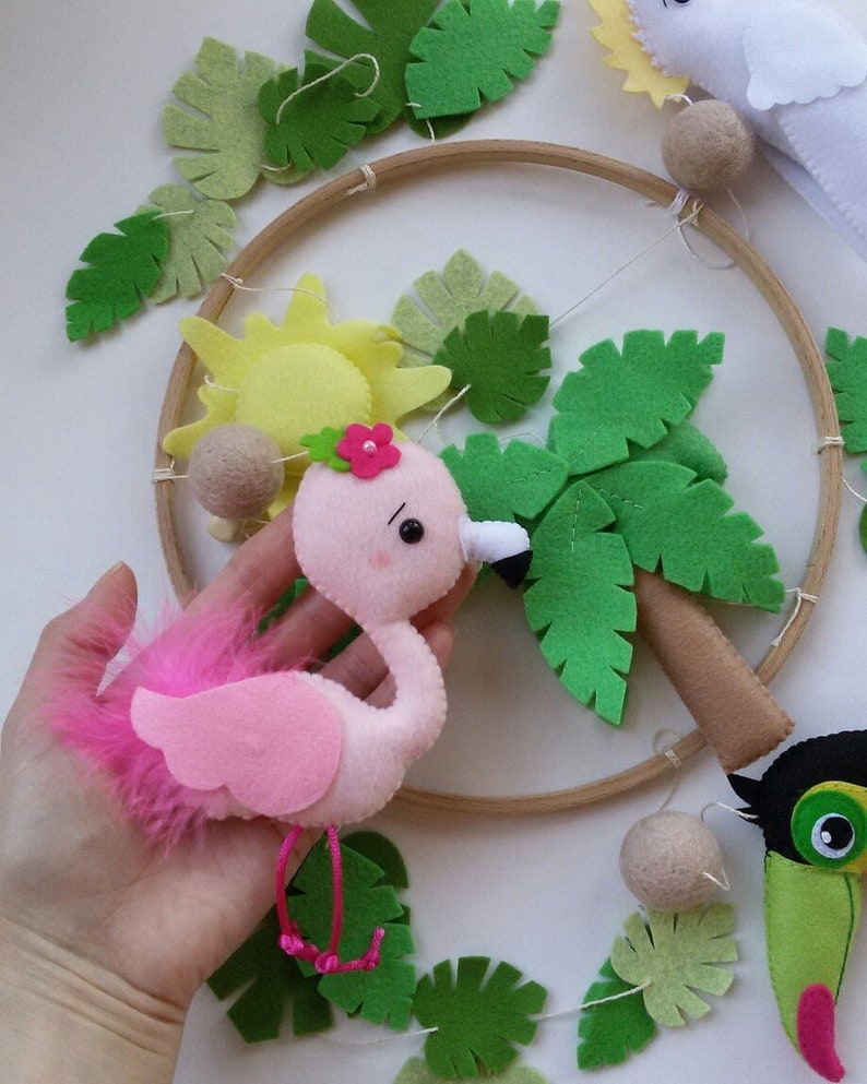 Tropical Birds Baby Mobile Jungle Mobile Crib Cot Mobile Etsy