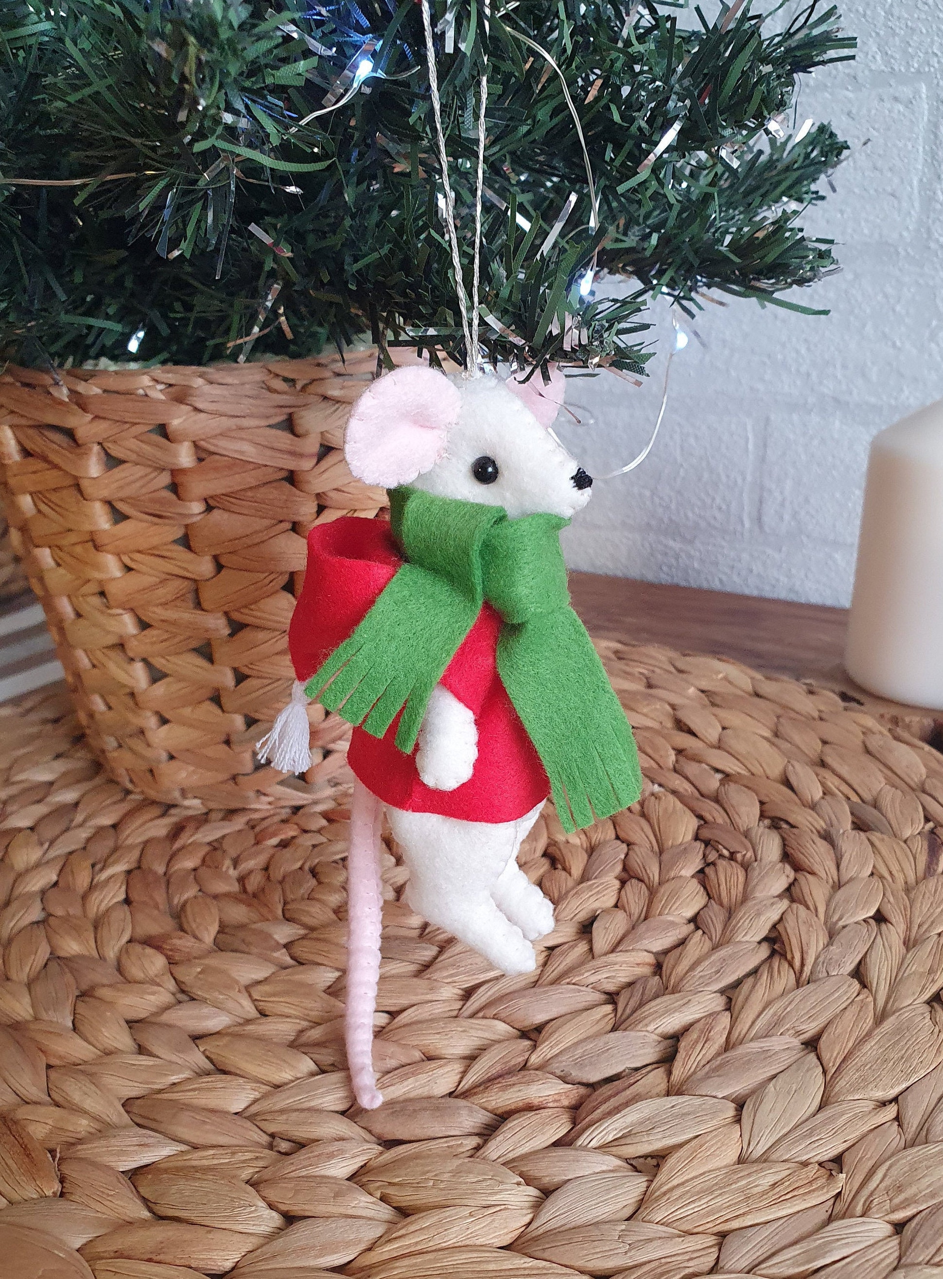 Mouse christmas ornaments white mouse Christmas tree Etsy