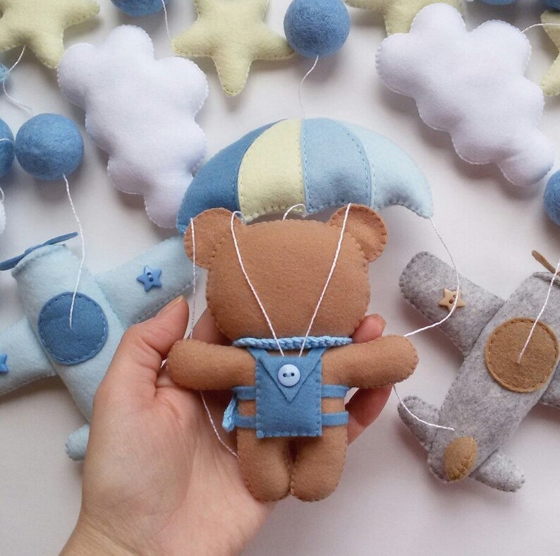 Airplane Mobile Nursery Dercor Baby Mobile Felt Baby Etsy