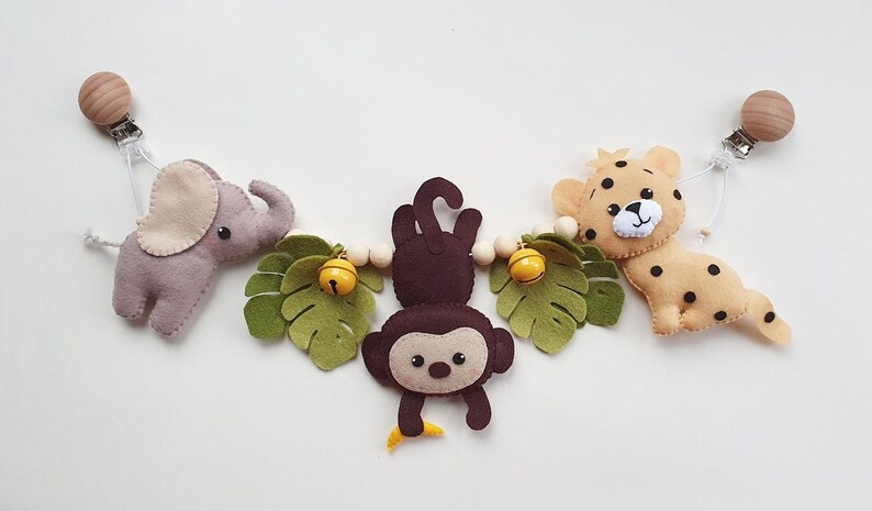 Safari stroller chain play toy buggy chain carriage baby toy animal safari garland mobile trailer stroller decoration baby rattle accessory