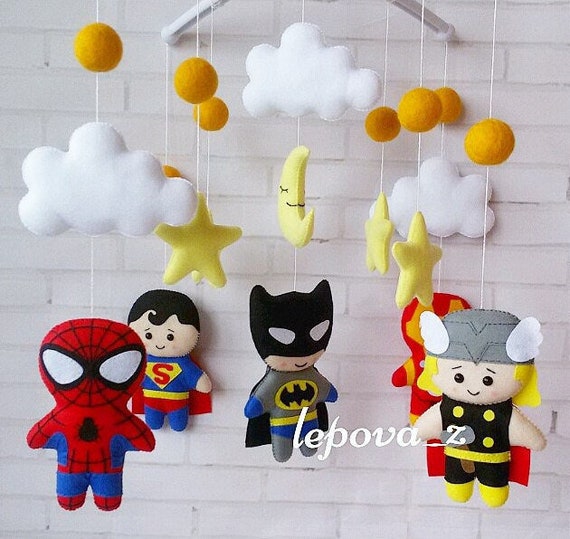 Baby Mobile Ceiling Mobile Super Heroes Mobile Superhero Crib Etsy