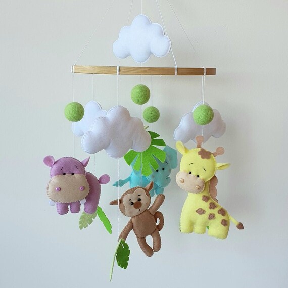jungle animal cot mobile