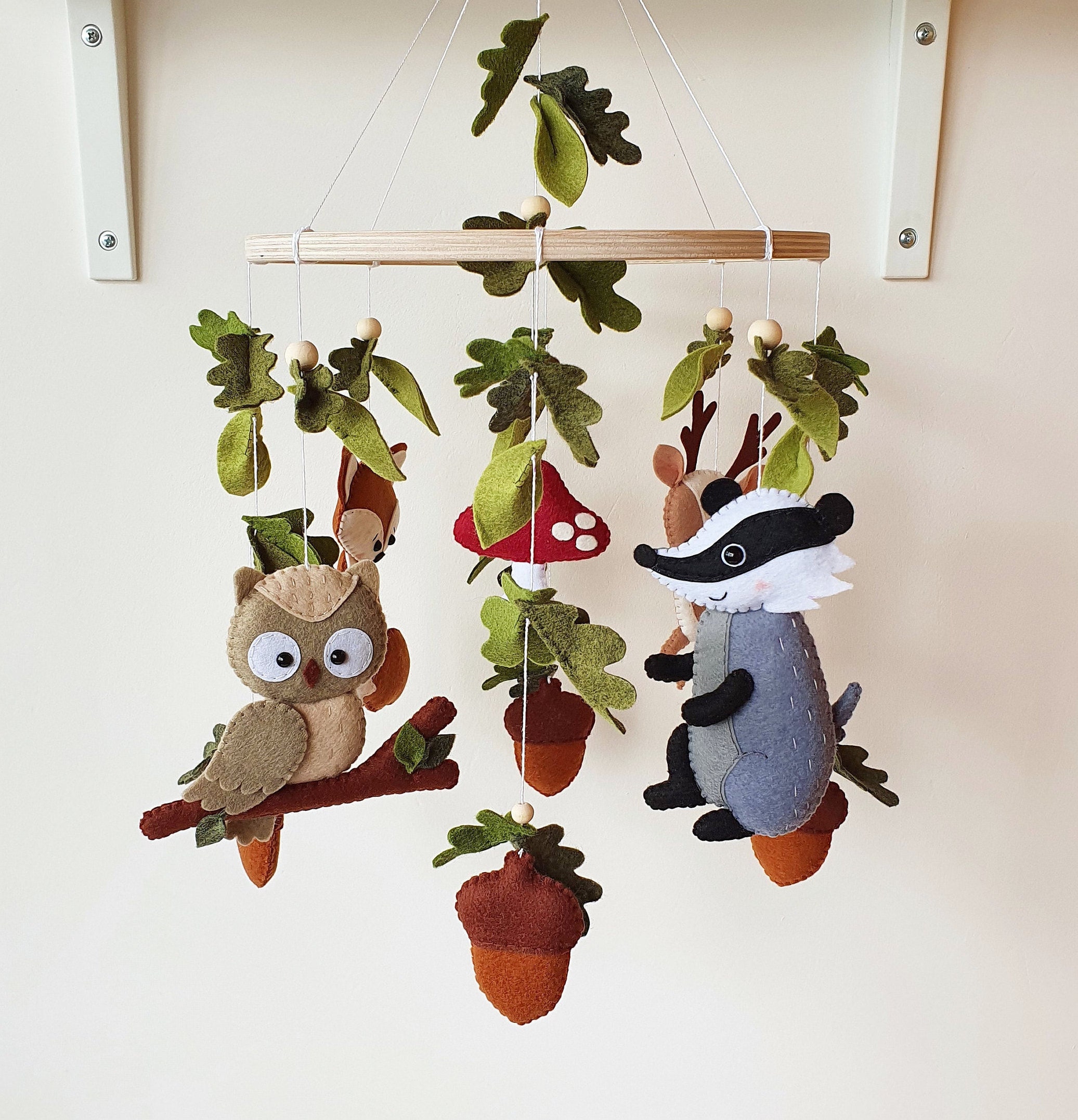 Woodland mobile Forest mobile Crib mobile Woodland animal Etsy