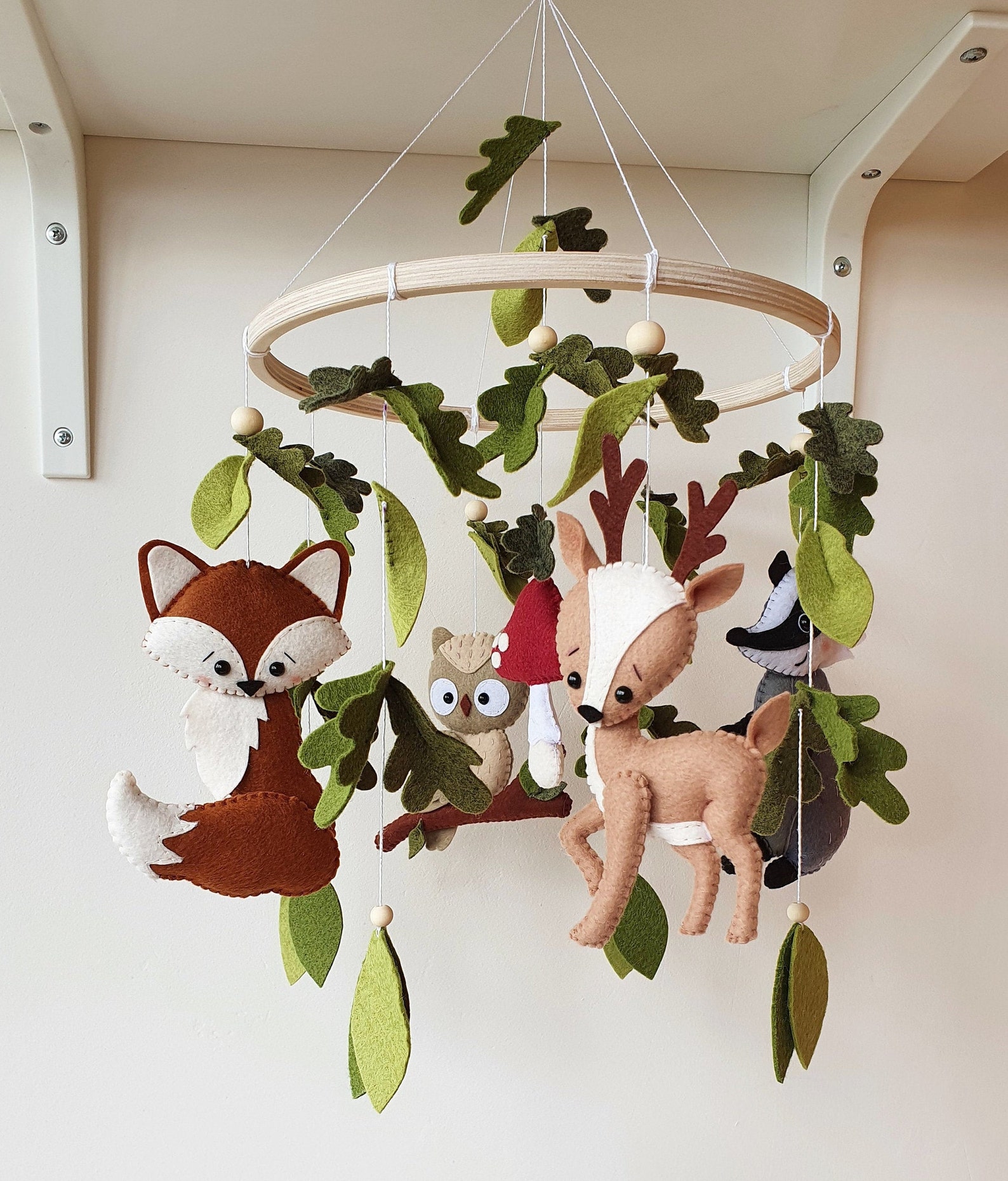 Woodland mobile Forest mobile Crib mobile Woodland animal Etsy