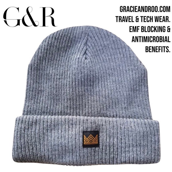 Gracie & Roo, 100% Silver EMF Protection Beanie, Blocking RF radiation for Gaming, Wi-Fi, 5g Radiation, Travel and Tech Beanie, One Size.