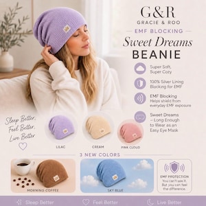 Gracie And Roo EMF Blocking 100% Silver Lining Super Soft, G&R Travel, Tech And Sleep Wear, Faraday, Block oxidative stress WiFi EMFs