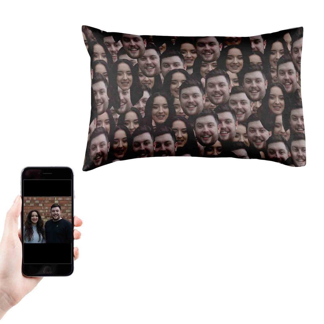 face printed on pillowcase