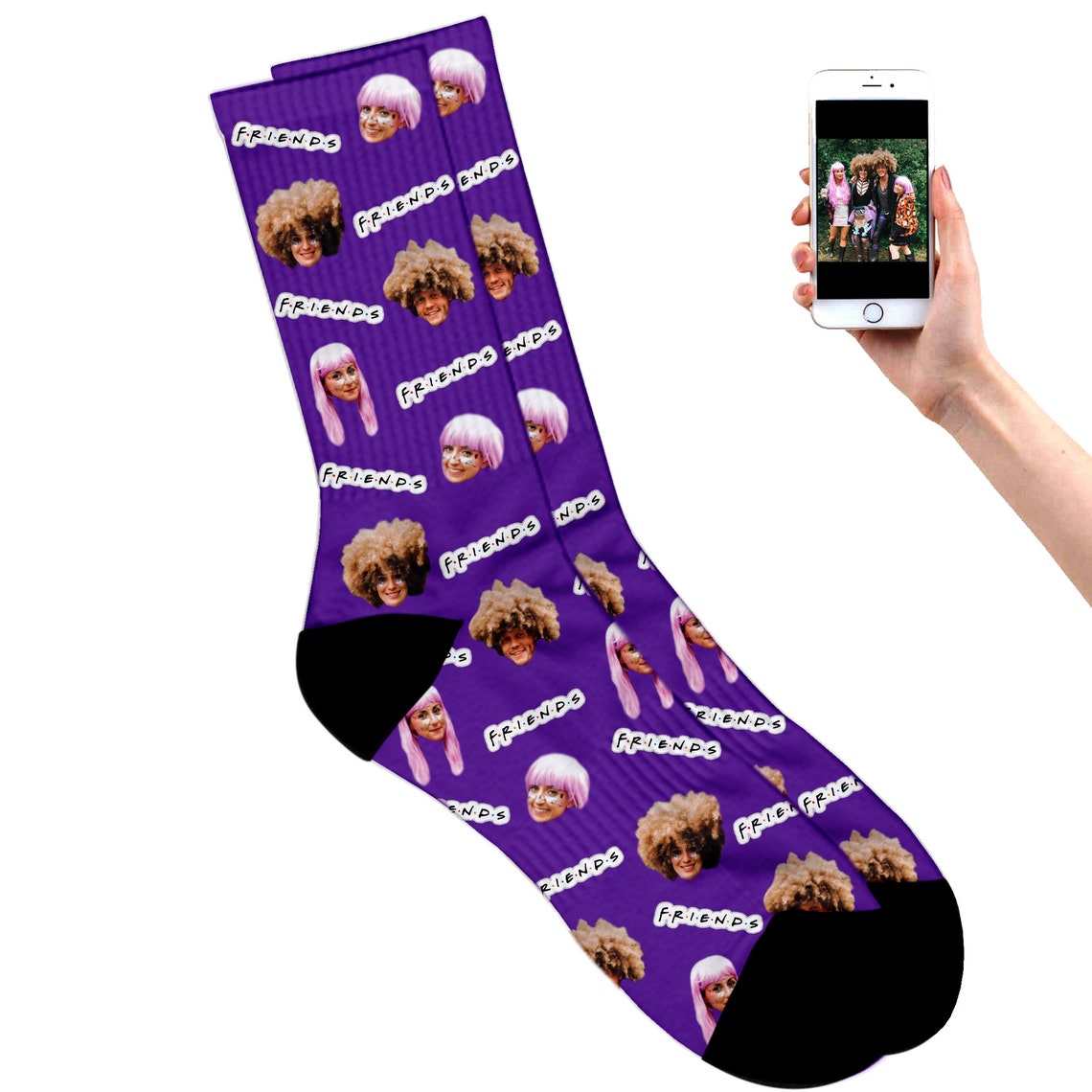 Socks for Friends Custom Printed Socks With All Your Friends Etsy