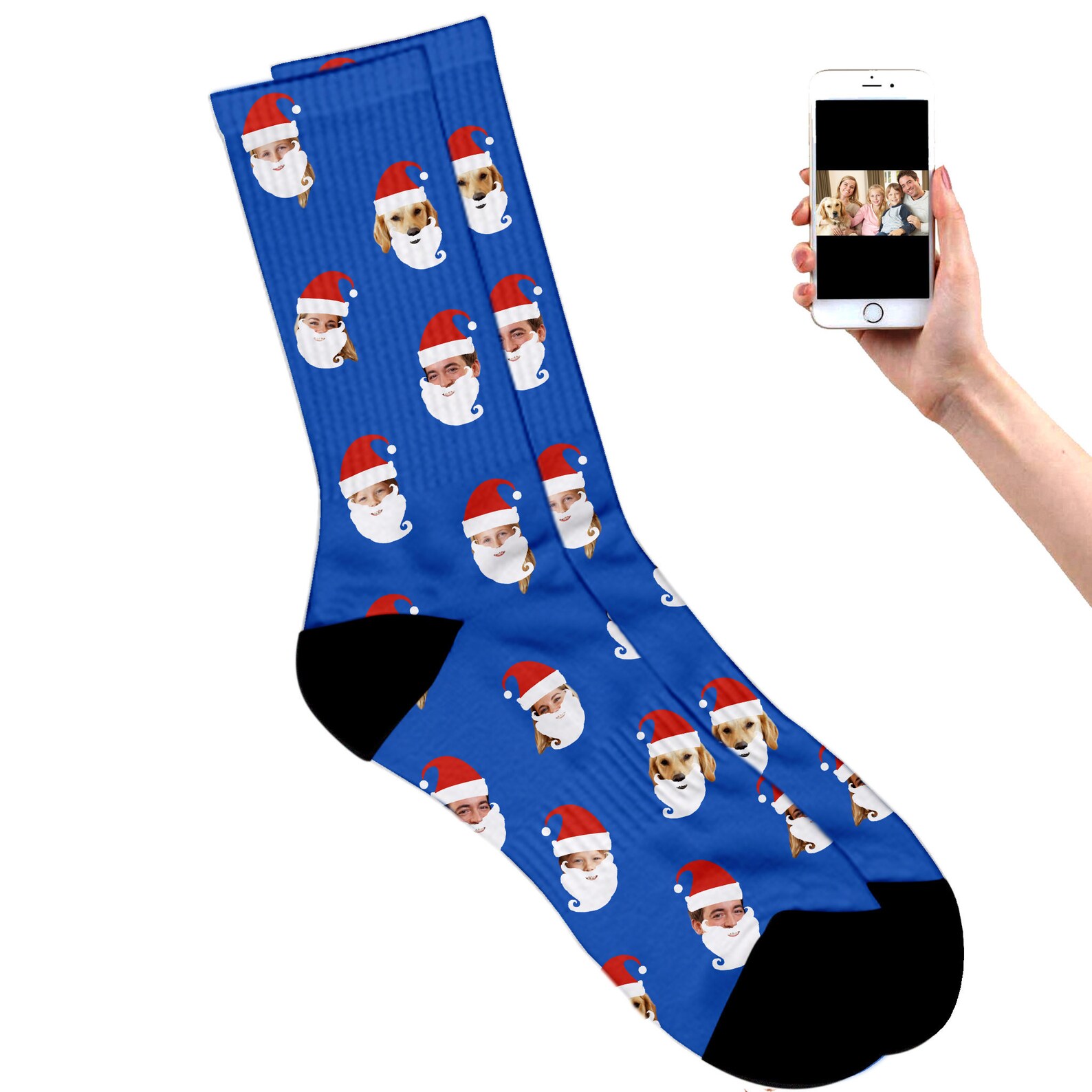 Family Christmas Socks Custom Printed With Everyones Face On Etsy