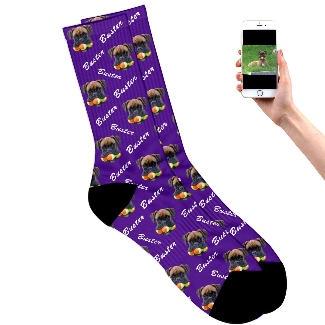 Personalised Dog Socks Custom Printed Socks With Your Dogs Etsy UK