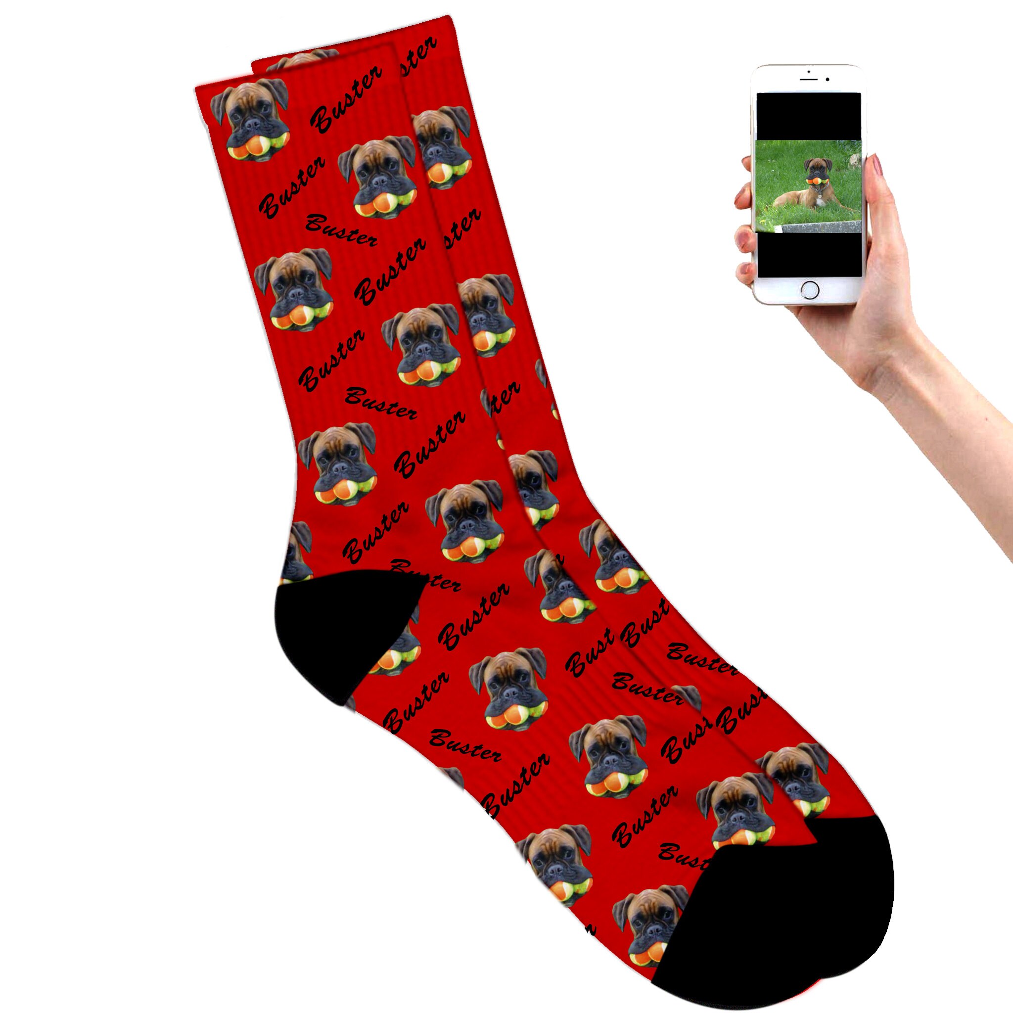 Personalised Dog Socks Custom Printed Socks With Your Dogs Etsy UK