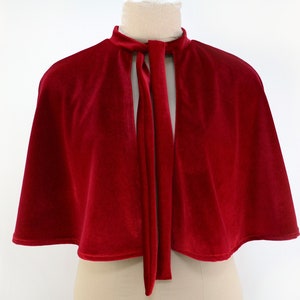 Red Velvet Capelet with Lining Cape