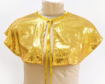 Sequin Cape in Gold One size  OOAK