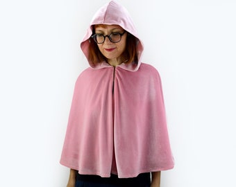 Pink Cape with Hood and Lining