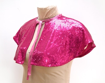Sequin Cape in Hot Pink One size  OOAK