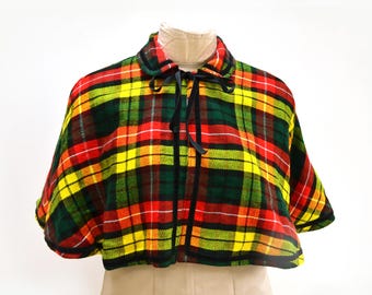 Buchanan Tartan Cape. Handmade Plaid Capelet OOAK