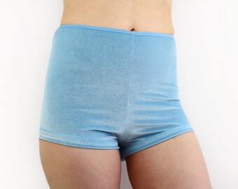 Blue Velvet Shorts Hot Pants