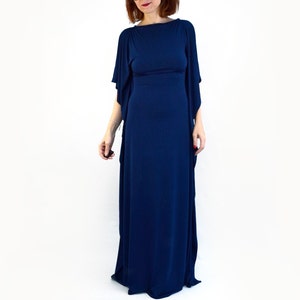 70 dress navy house on the hill 70s Navy Blue Dress - Etsy UK