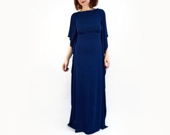 Navy Blue Kaftan Dress Maxi