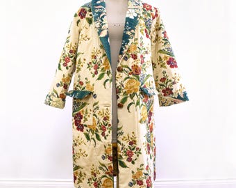 Floral Coat from Tapestry Fabric. Only One Made. Size Medium