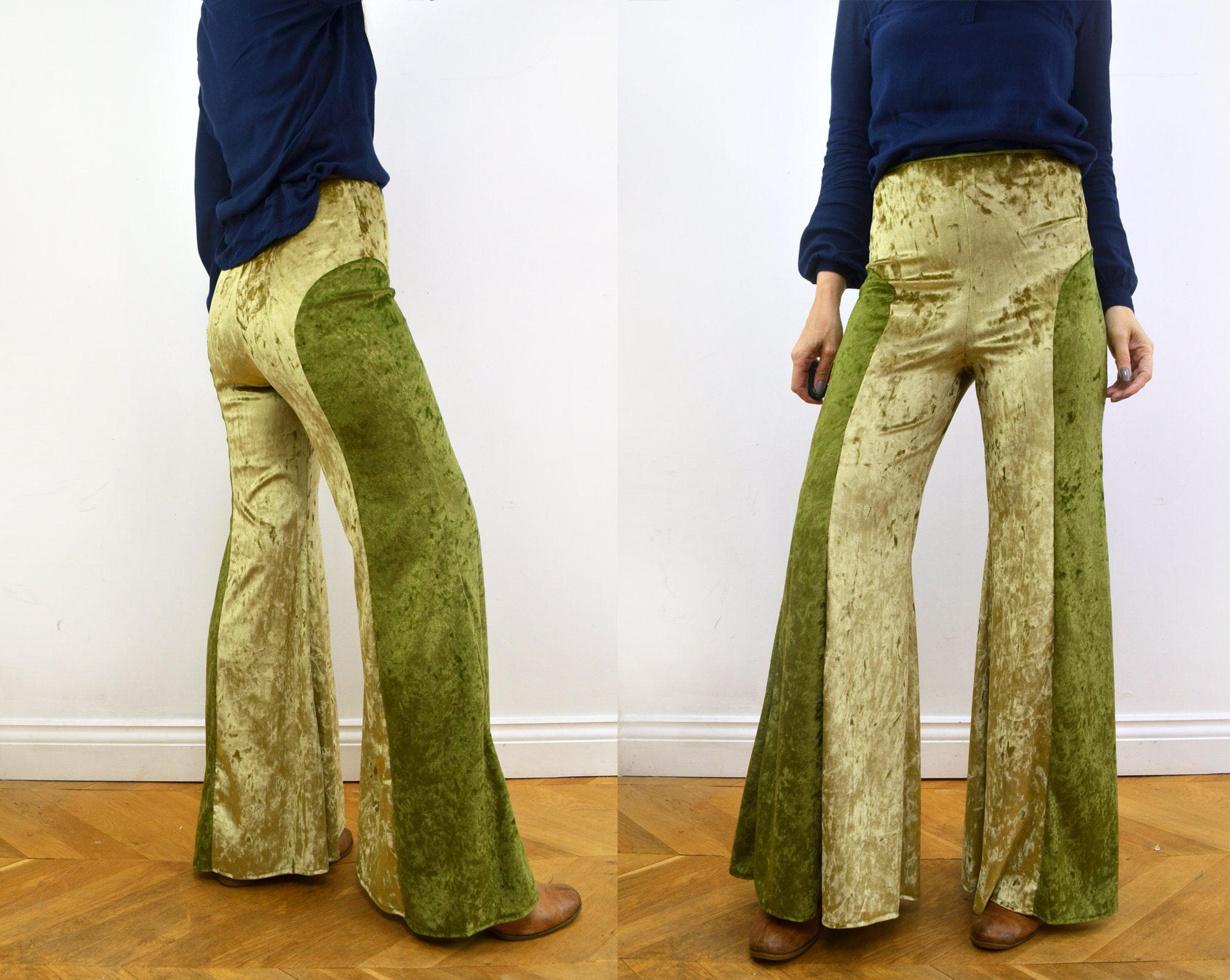 Designer Made Multi-color Premium Velvet Pants, Velvet Pants