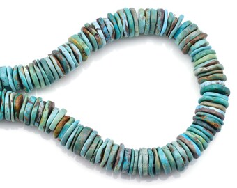 Filo di perle a disco libere XL in turchese naturale autentico Bluejoy da 17 mm, lunghezza 40 cm.