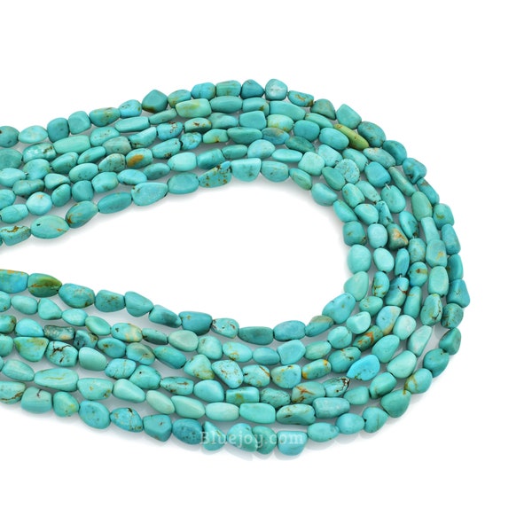 Bluejoy 7mm Genuine Natural Turquoise Nugget Bead (16-inch Strand)