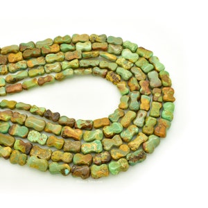 Bluejoy Genuine Natural Turquoise Dog Bone Bead 16 inch Strand for Jewelry Making (Vintage Green)
