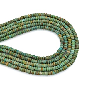 Bluejoy 4mm Genuine Natural Turquoise Button Bead (16-inch Strand)