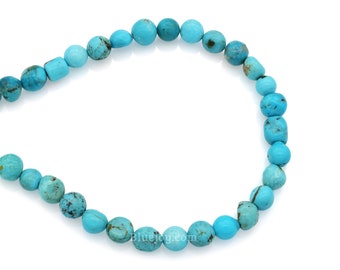 Bluejoy 7mm Genuine Natural Turquoise Nugget Bead (16-inch Strand)