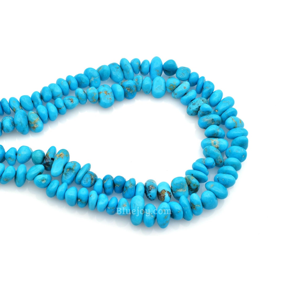 Bluejoy 8mm Natural Sleeping Beauty Turquoise Dainty Chip Bead 18