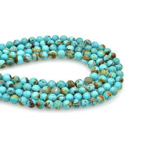 Bluejoy 5mm Genuine Natural Turquoise Round Bead (16-inch Strand)