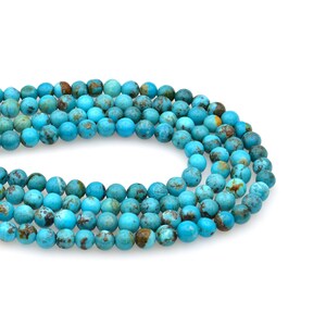 Bluejoy 5mm Genuine Natural Turquoise Round Bead (16-inch Strand)