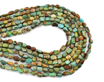 Bluejoy 7mm Genuine Natural Turquoise Nugget Bead (16-inch Strand)