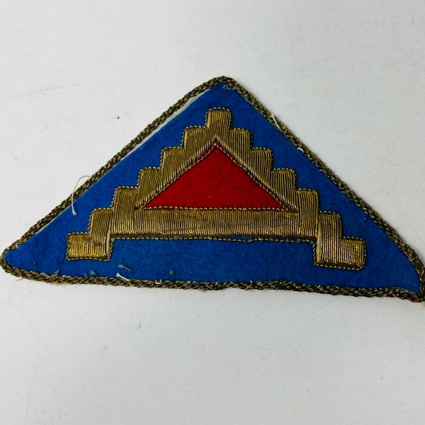 Vintage Patch US Army WWII World War II 7th Army  Bullion Patch, Felt & Gold Appears to be theater made in Germany "Pyramid of Power"
