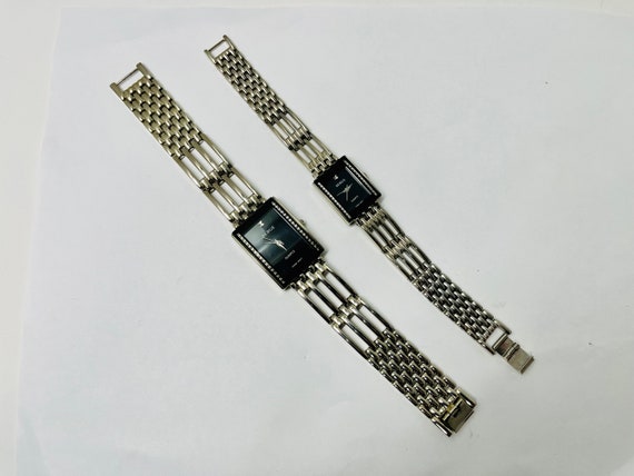 Vintage Wristwatches Set of Two Berge ETC Co Ltd Chromed Silver