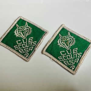 Vintage 1960s Boy Scouts of America Diamond Cub Scout Cubmaster Patch Patches set of 2