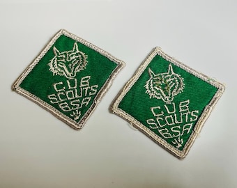 Vintage 1960s Boy Scouts of America Diamond Cub Scout Cubmaster Patch Patches set of 2