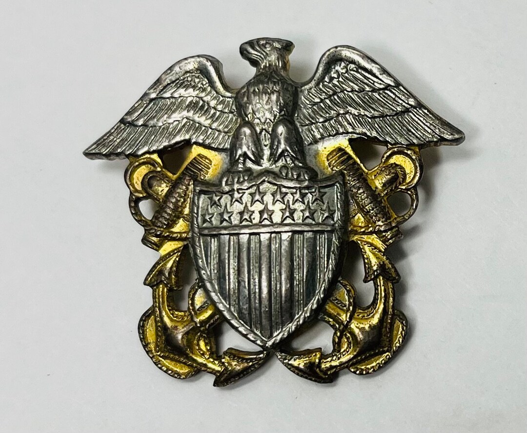 Vintage WWII Era Sterling Silver US Navy Hat Pin Pin Etsy