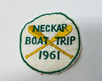 Vintage Boy Scout Patch Neckar River Boat Trip 1961 Germany Crossed Paddles