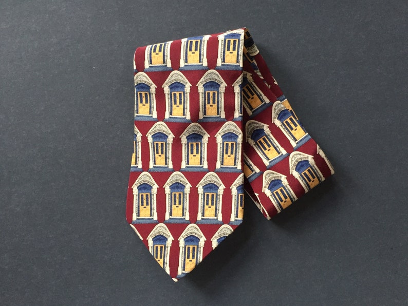 Vintage Men S Necktie Unicef British Victorian Door Gothic Etsy