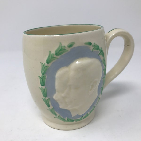 Vintage Coronation Mug King George VI and Elizabeth May 12,1937 Presented by Marple Urban District Council made by Burleigh Pottery England