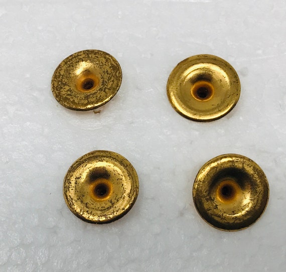 Vintage French cuff button studs gold colored met… - image 2